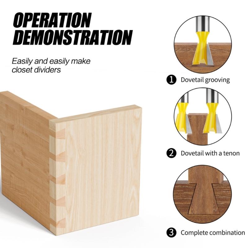 Milling Cutter Wood Carving Dovetail Joint Router Bit 14 Degree Woodworking Engraving Bit Milling Furniture Accessories