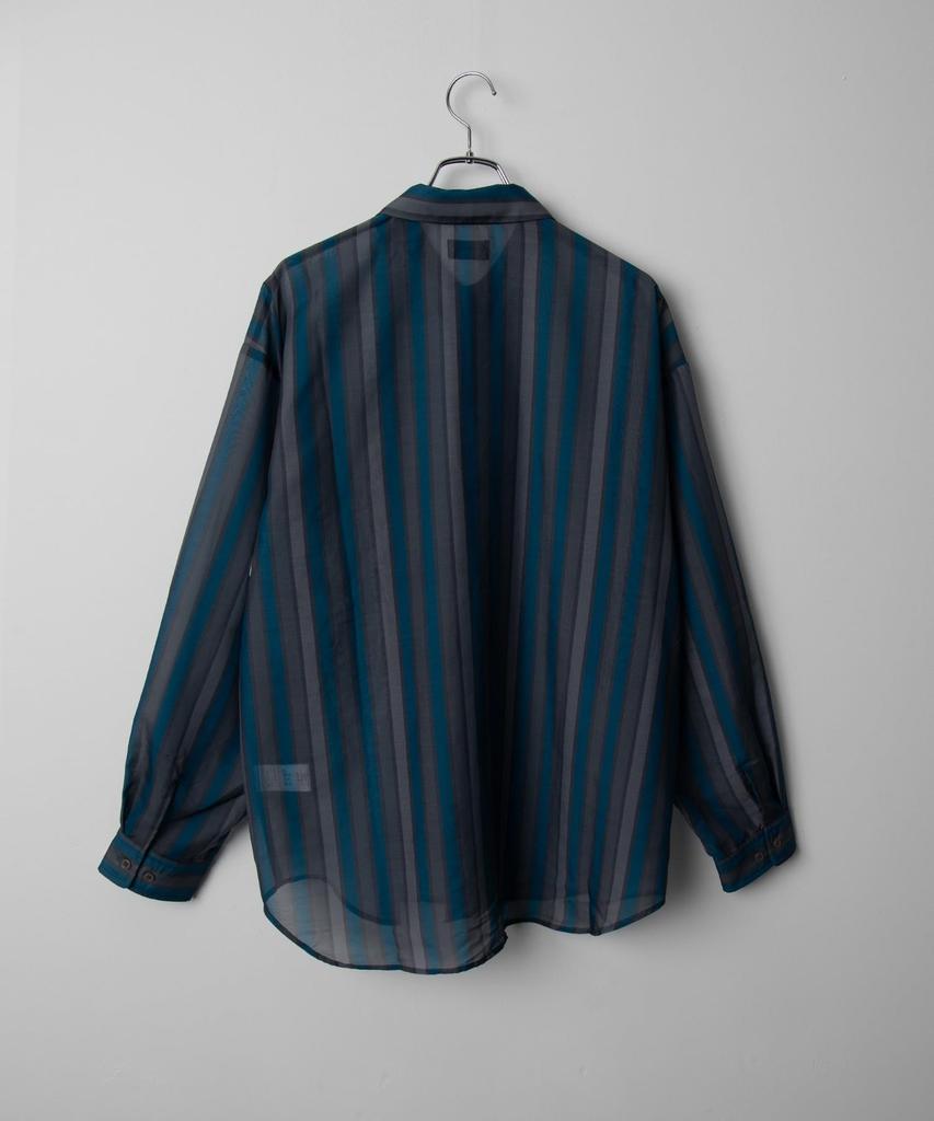 WEGO Sheer Long Korean Size Pattern 2 Men's Shirt, Sleeve, Oversized, Patterned, Top, Summer/Autumn Clothes, Style, Gift, Spring/Summer/Autumn/Winter,