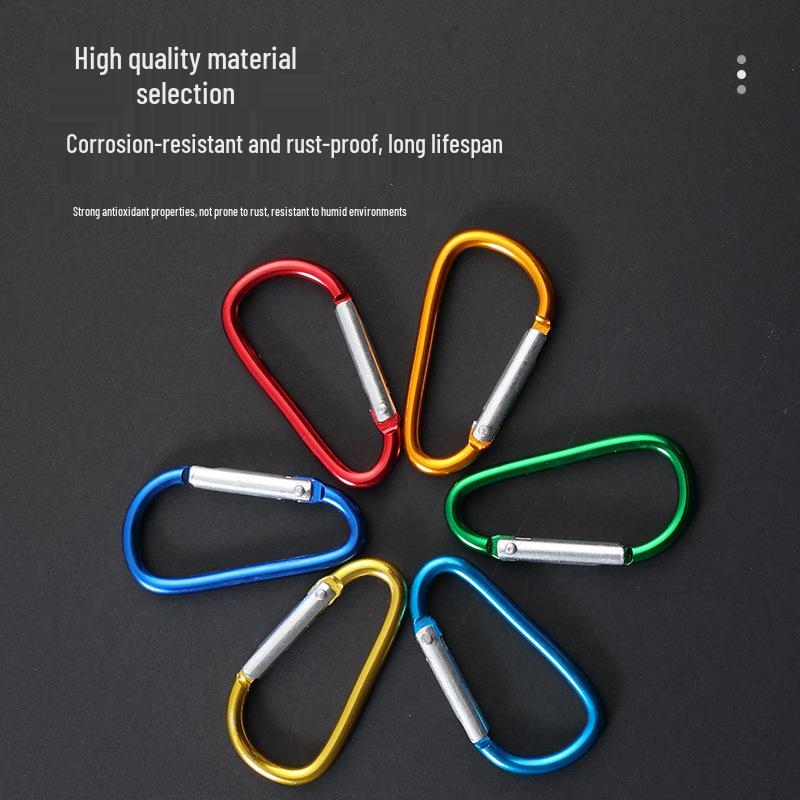 D-Shaped Aviation Aluminum Carabiner for Outdoor Climbing and Water Bottles