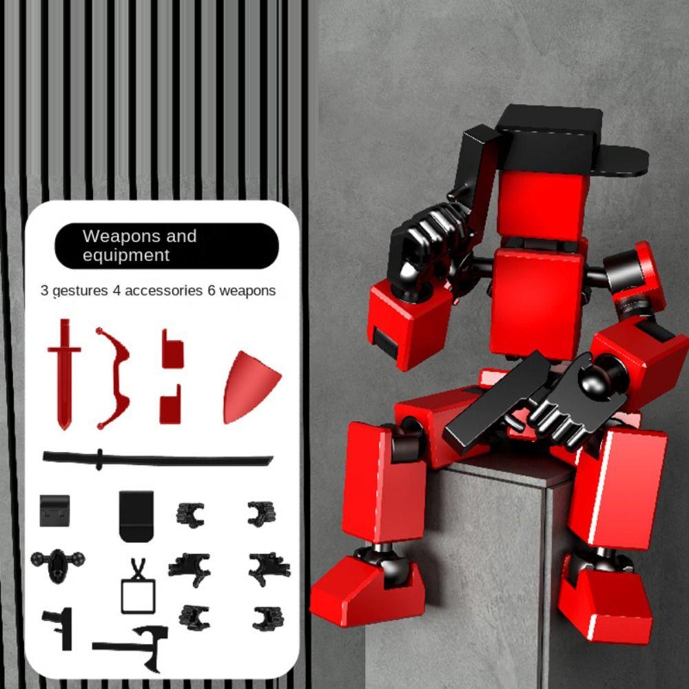

Movable Robot 3D Printed Mannequin Multi-Jointed Shapeshift Robot Collection Toy красный