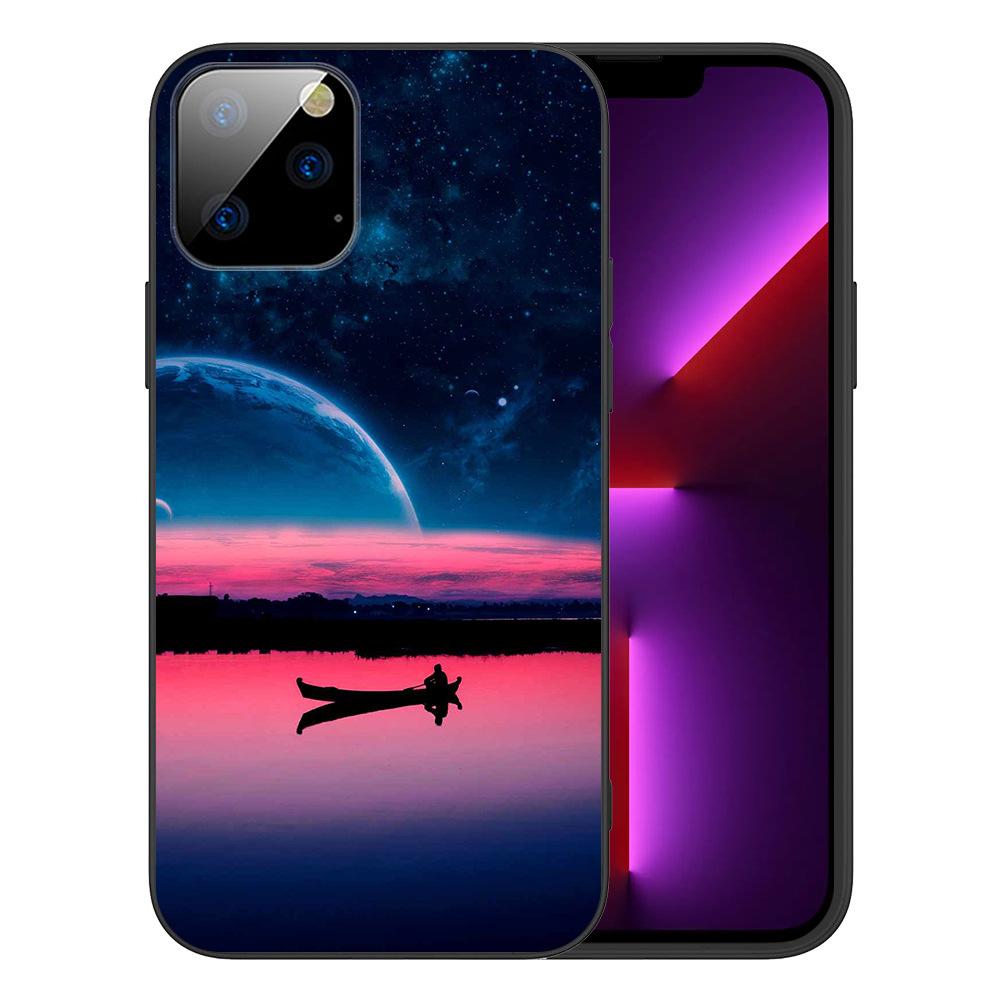 Applicable To IPhone16 Starry Sky Scenery Mobile Phone Case, New Moon Star Universe Couple Literary Mobile Phone Case