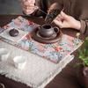 Handmade Stitchwork Flower Sea Leaf Tea Table Mats Creative Drink Coaster Household Dinner Table Cloth Mat For Tea Ornaments