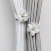 2Pcs Handmade Flower Curtain Tieback Elegant Decorative Clip Window Drapery Holdback Buckles Tie for Living Room Bedroom
