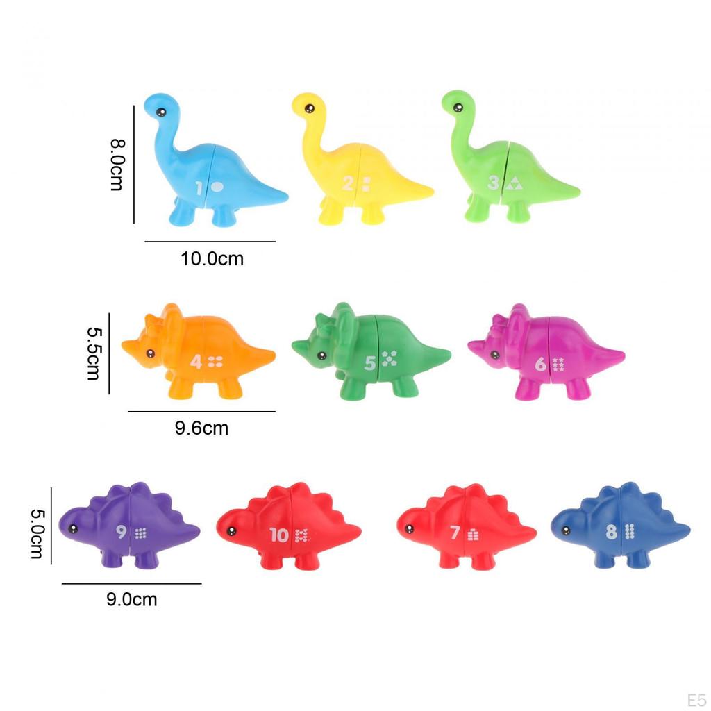 Counting Dinosaur Toy Double Sided Toys Fine Motor for Communication