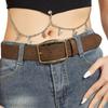 Retro Ethnic Brown Belt with Verdigris Embossed Buckle