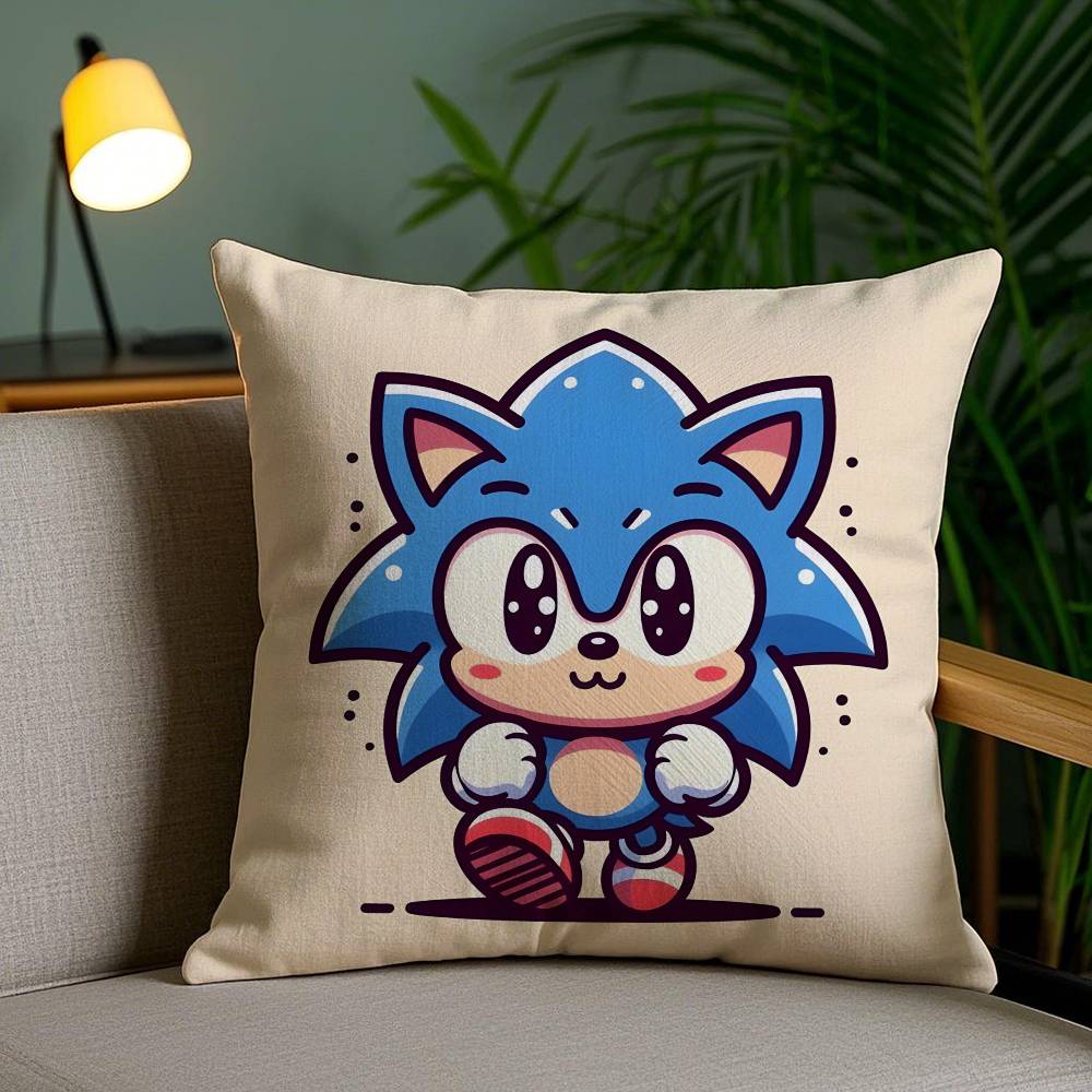 Cool Character S-Sonic-MT The Hedgehog Pillow Case Sofa And Living Room Decorative Cushion Covers Dust-proof And Mite-proof F