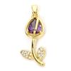 1 Piece Brass & Glass Charms 18K Gold Plated Multicolor Tulip Flower Micro Pave Clear Cubic Zirconia Pendant DIY 29mm x 12mm