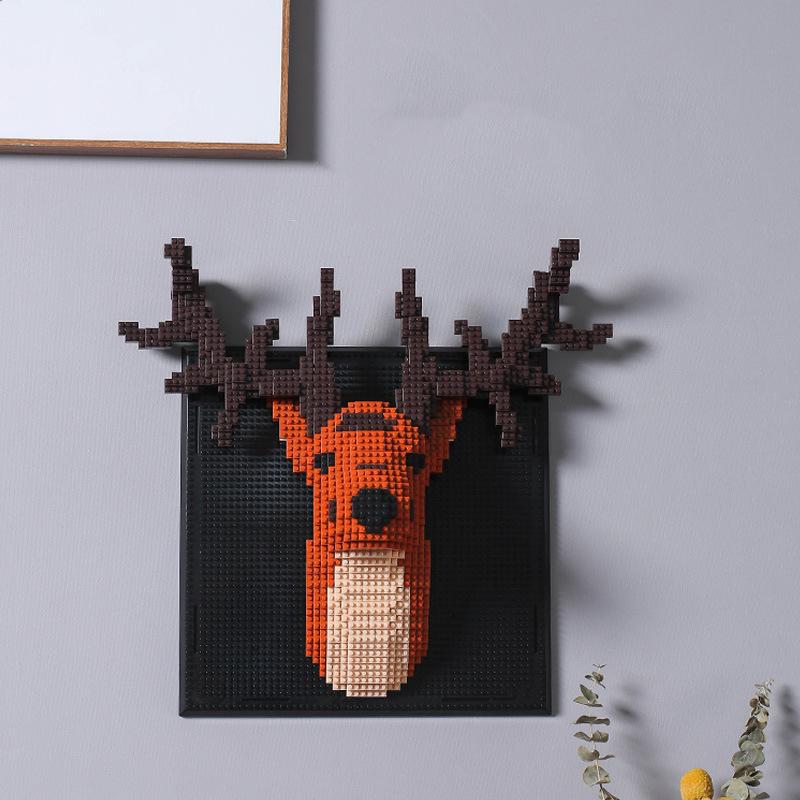 3D Animal Building Blocks Elephant Tiger Chinese Dragon Diy Murals Decoration Ornaments Bricks Tiger Puzzle Toys Base Kids Adult