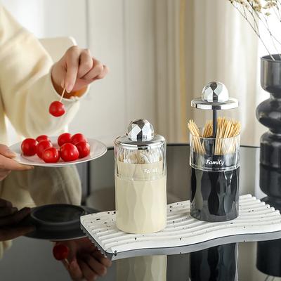 Zahnstocherbox, Haushaltlicher Druck-Zahnstocherzylinder, Personalisierte Zahnstocherdose, Aufbewahrungseimer für Wattestäbchen