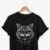 Punk Rock Cat Graphic T-shirt: Gothic Rocker Outfit
