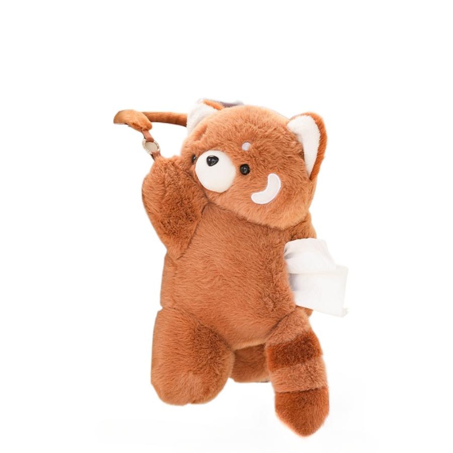 Pluszowa zabawka Panda Mała Czerwona Ścienna Wypchana Pudełko na chusteczki Słodki Pies Niedźwiedź Samochodowy pojemnik na chusteczki Dozownik serwetek Lalka Kawaii Dekoracja domu