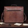 Handgefertigte Vintage Leder Umhängetasche – Echte Ziegenleder Crossbody Laptoptasche für Männer & Frauen | Rustikale Braune Aktentasche