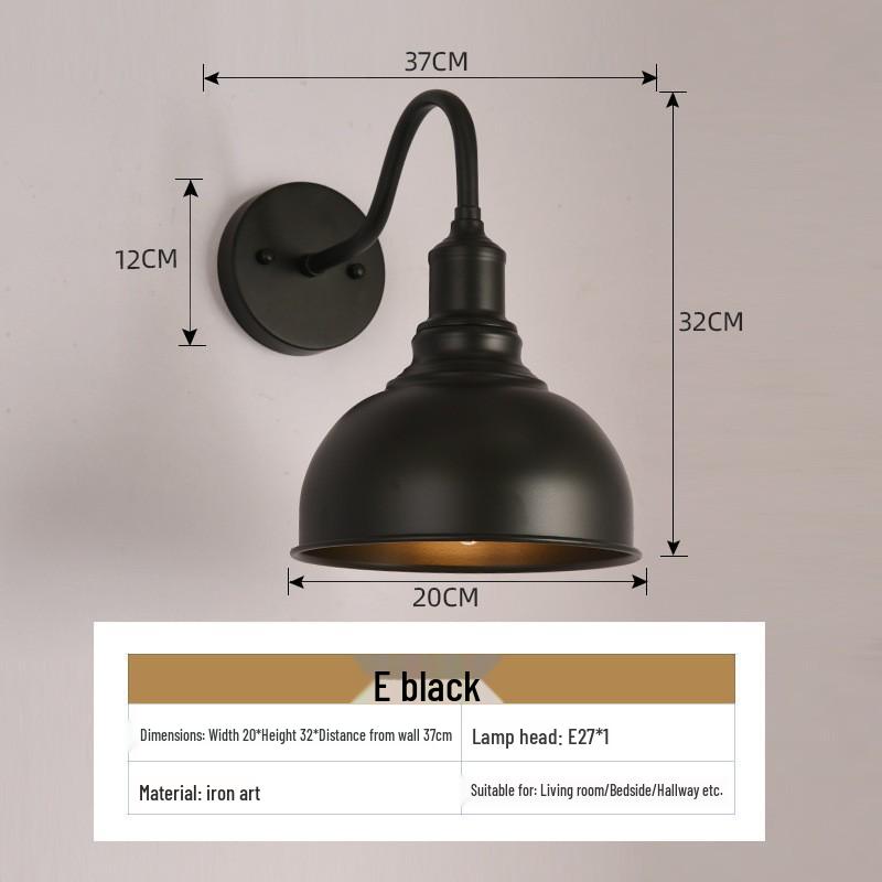 Retro Industrial Outdoor Wall Lamp - Iron Art for Hallway, Corridor, Balcony, or Restaurant