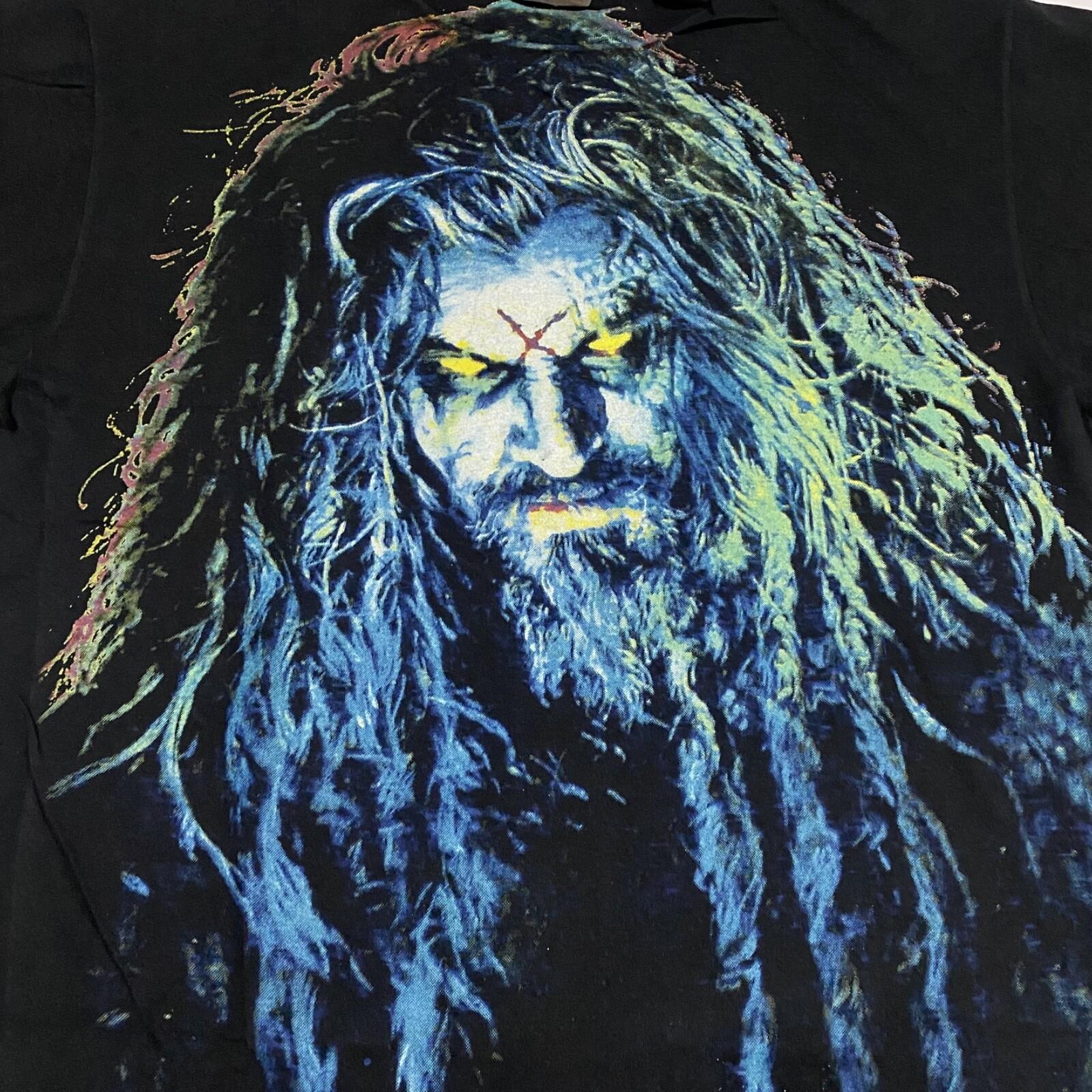 

ROB ZOMBIE AOP Vintage Mens Hellbilly Sz.L Black 90s Single Stitch Shirt REPRINT L