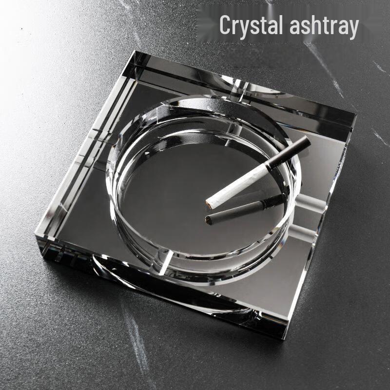 JINGRUIXIANG Creative Prismatic Crystal Glass Ashtray