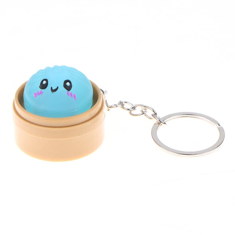 Portachiavi Spremibili Mini Panini al Vapore Carini Kawaii con Design Morbido Anti-Stress Perfetti per Decorazione Zaino Gadget per Feste Regali per Bambini