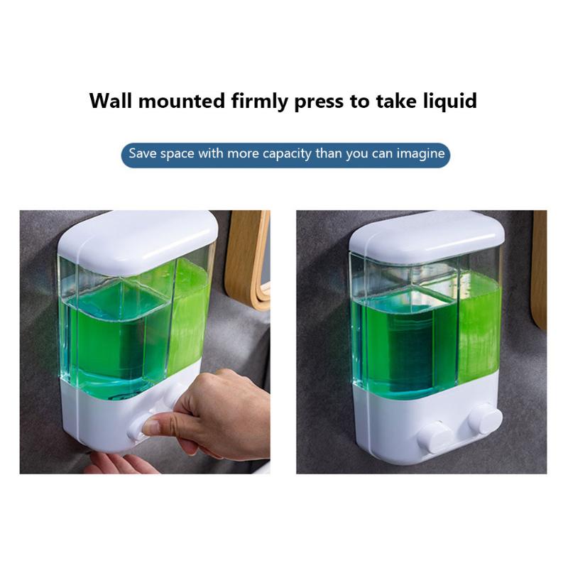 500/1000ML Wall Mounted Manual Press Soap Shampoo Hotel Shower Gel Container Bottle Single/Double Head Bathroom Liquid Dispenser