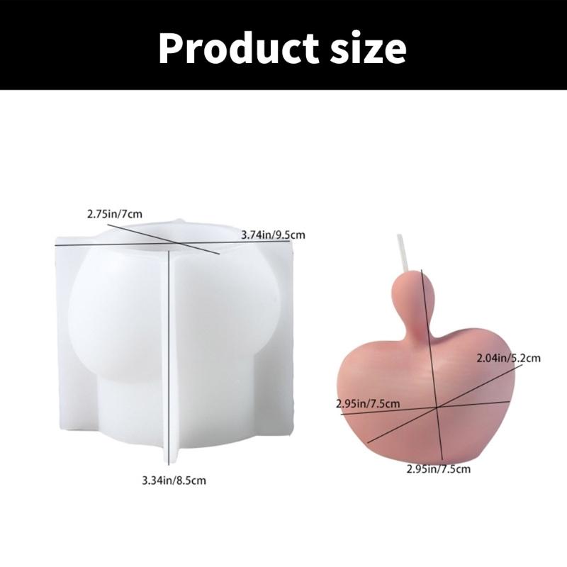 Silicone Candle Mold 3D Heart Shape Room Decors Molds Portrait Art Supplies Silicone Texture for Crafting and Decors