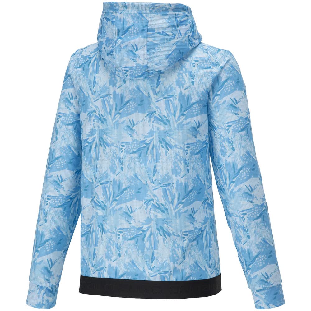 Mizuno Dry Aeroflow Training Highly Light Blue Size Medium Women's Hoodie, Breathable, Moisture-Wicking, Quick-Drying, Mix, 32MCA310,