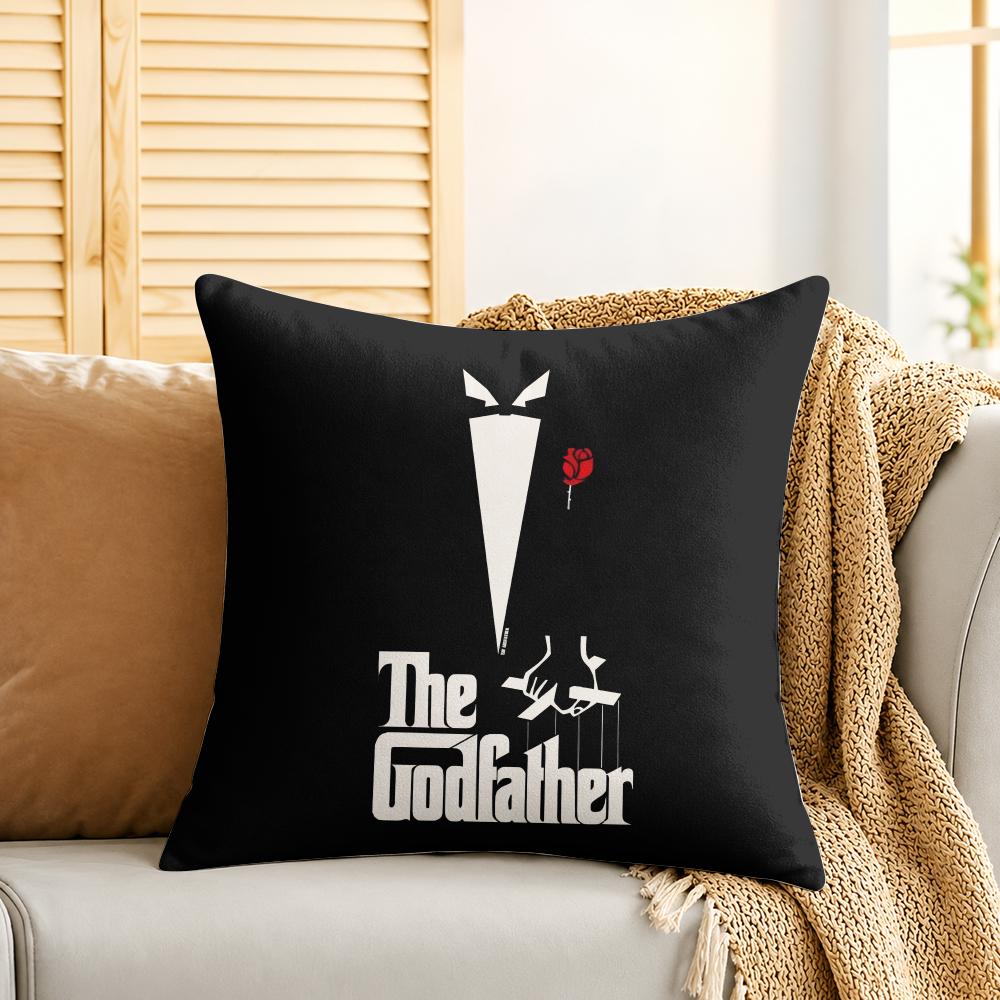 The GGodfather Movie Cushion Cover Silky Short Plush Invisible Zipper Dustproof Sofa Pillow Case For Home Decor