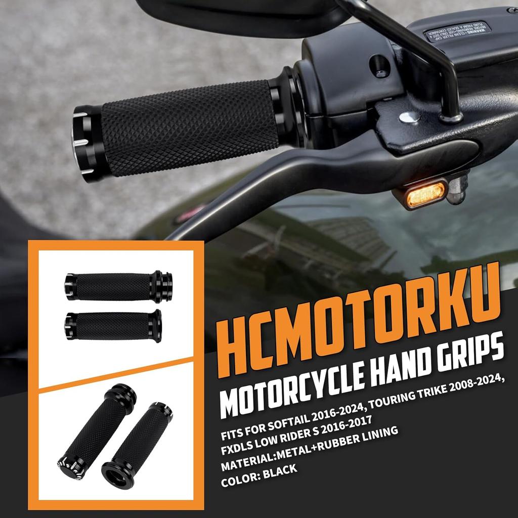Electronic Throttle 1" Handlebar Grips for 25mm Handle Bars Universal Fit for Harley Softail Deluxe Breakout Low Rider Street Glide Road King Electra