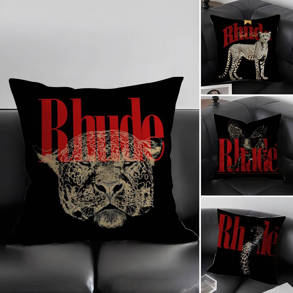 Fashion Brand R_RHUDEs Pillow Case Home Dorm Chair Back Short Plush Double-sided Printing Office Nap Time Cushion Cover