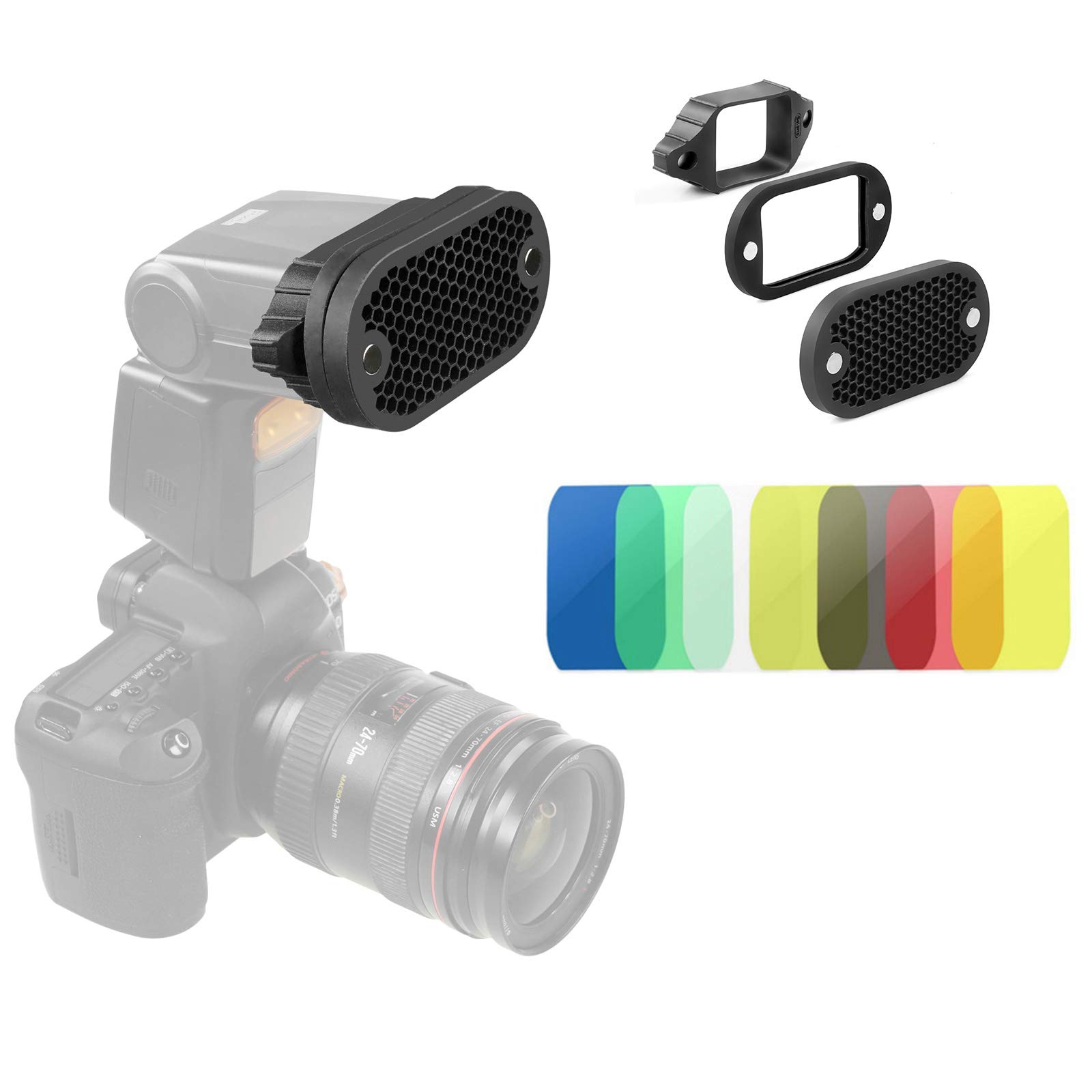 

Selens Набор цветных фильтров-отражателей с сотовой решеткой для 7 цветов Магнитный + Вспышка/Стробоскоп MN-BK