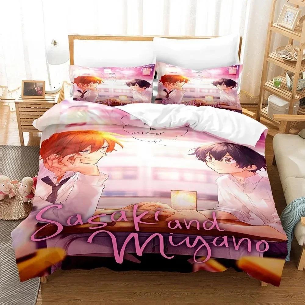 3D Anime Kawaii Sasaki To Miyano Bedding Set Printed Bed Set With Pillowcase Bed Duvet Cover Single Double Queen Super King Size