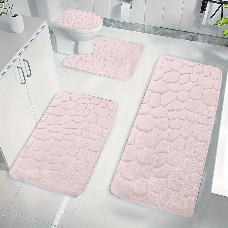 1-4 PCS Memory Foam Bathroom Mat Set - Ultra Absorbent, Non-Slip, Soft & Comfortable for Shower and Laundry Room Perfect for Home Decor