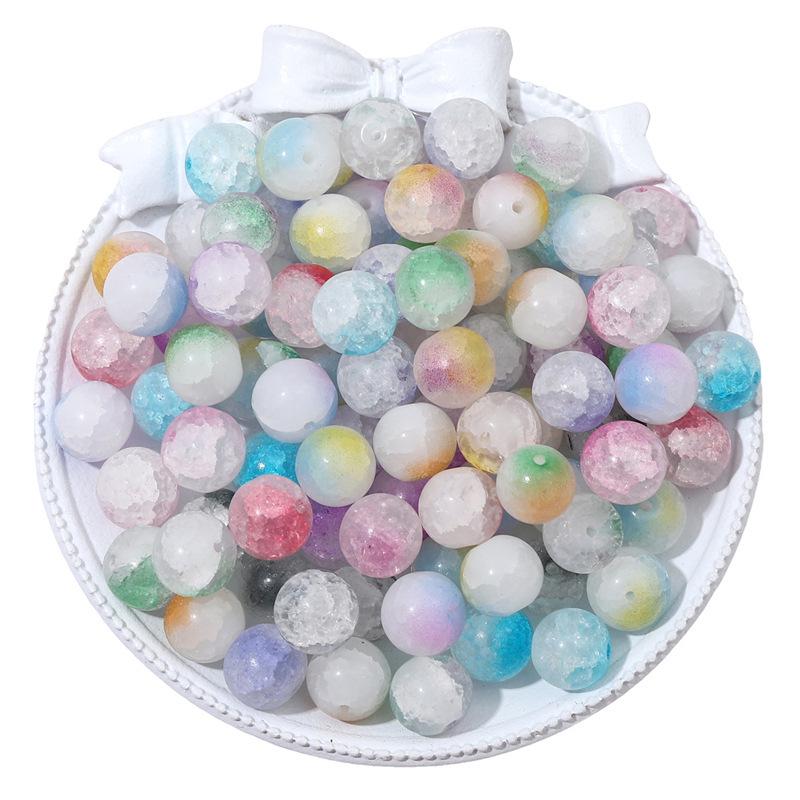 8/10mm Crackle Bicolor Glass Beads for DIY Jewelry
