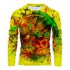 Fashion Colorful Graffiti 3d Printed Men's Long Sleeve Top Trend Creative T-Shirt Casual Loose O Collar Quality Comfortable Top
