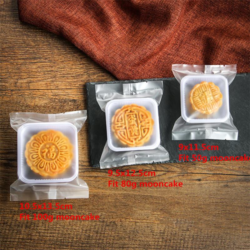 100Pcs Translucent Clear Machine Sealing Cookies Biscuits Packing Bag Handmade Moon Cake Package DIY Soap Bags