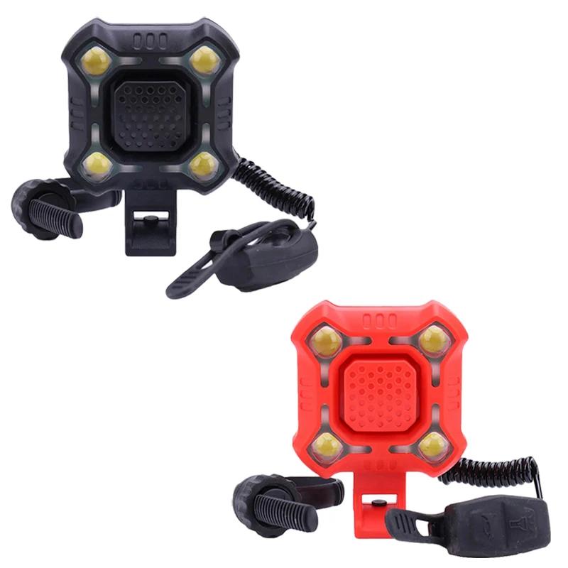 Bike Bells Light 2 in 1 Bicycle Horn with Lamp 140DB LED Headlights USB Rechargeable Lighting Bells Bicycle Accessories