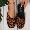 Fashion 2025 Fashion Closed Toe Women's Slippers New Outdoor Leopard Print Daily Plus Size Light Best Seller Comfortable Flat Slippers