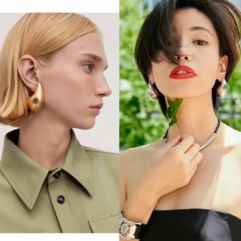 Metal Water Drop Stud Earrings, Style, Fashion Personality, Exaggerated Earrings, Cold Atmosphere, Advanced Sense Earrings
