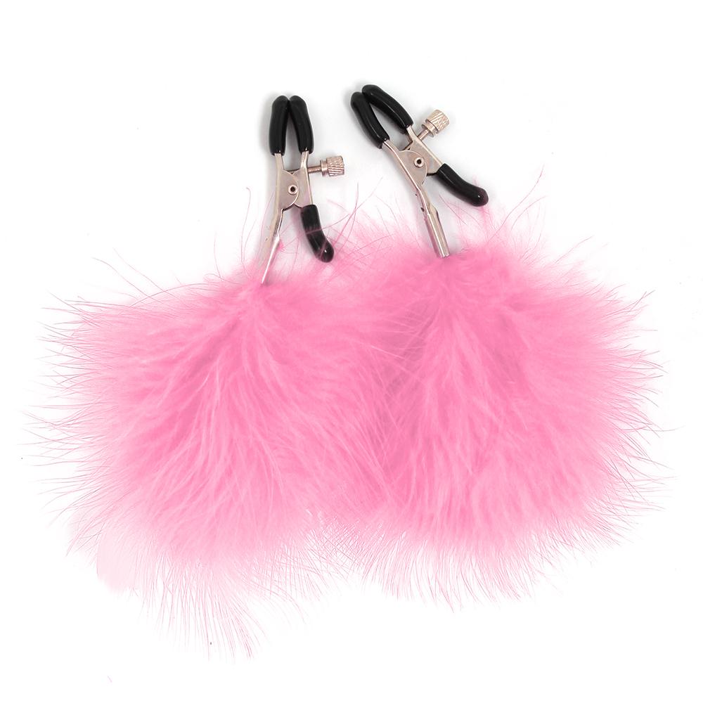 SM Sexy Colorful Feather Nipple Clamps Stainless Steel Metal Massage Breast Labia Clitoris Clips