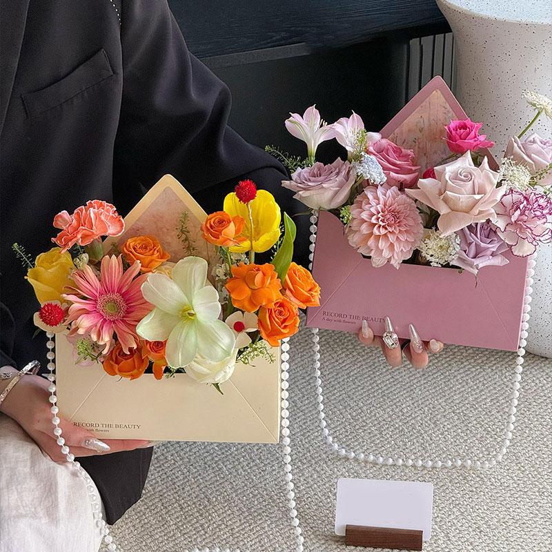5 st Tryckt Miljövänlig Blomlåda DIY Papperspresentkuvert Kuvert Presentförpackning Bukettinslagning