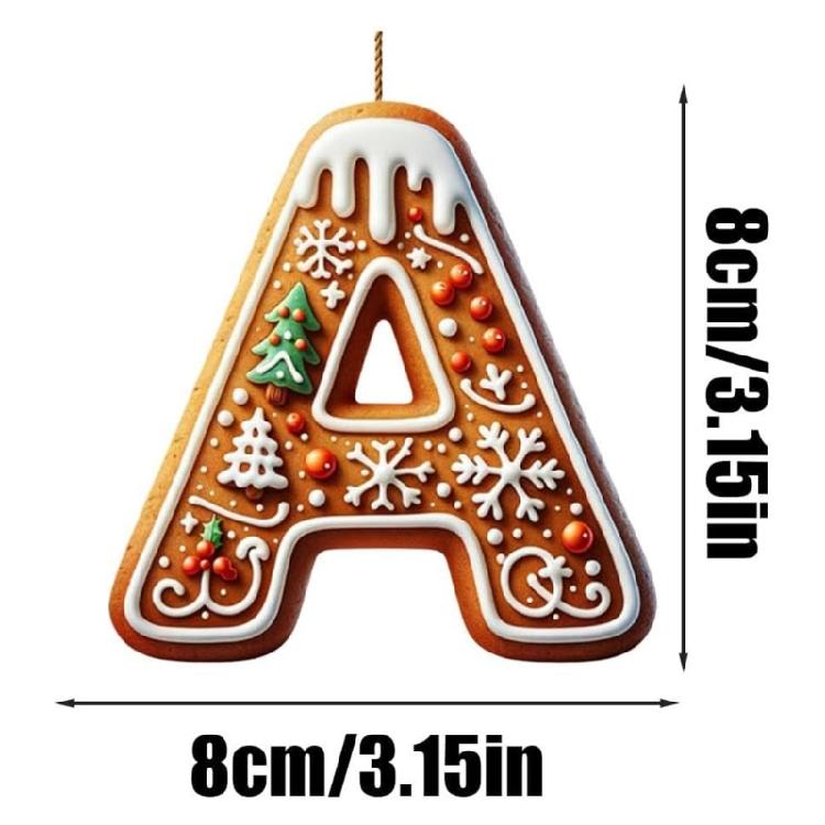 Child Safe Acrylic Christmas Letter Ornament Gingerbreads Homes Decors For Car Homes Decoration Holiday Party Accessory