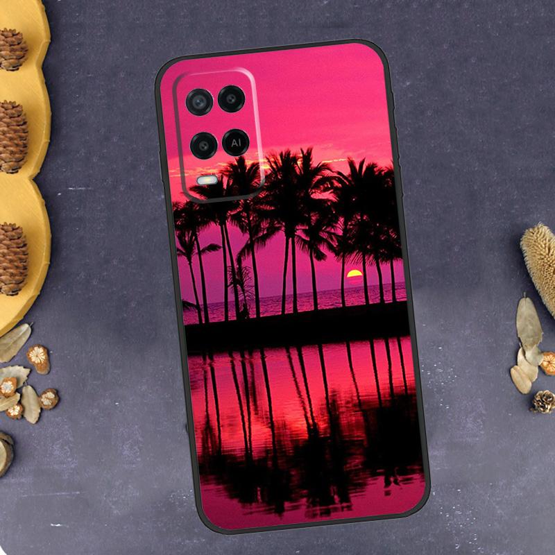 Summer Beach Sunset On Sea Phone Case For Oppo A78 A38 A58 A74 A15 A80 A60 A40 A94 A54 A98 A18 A16 A76 A96 A17 A77 A57S