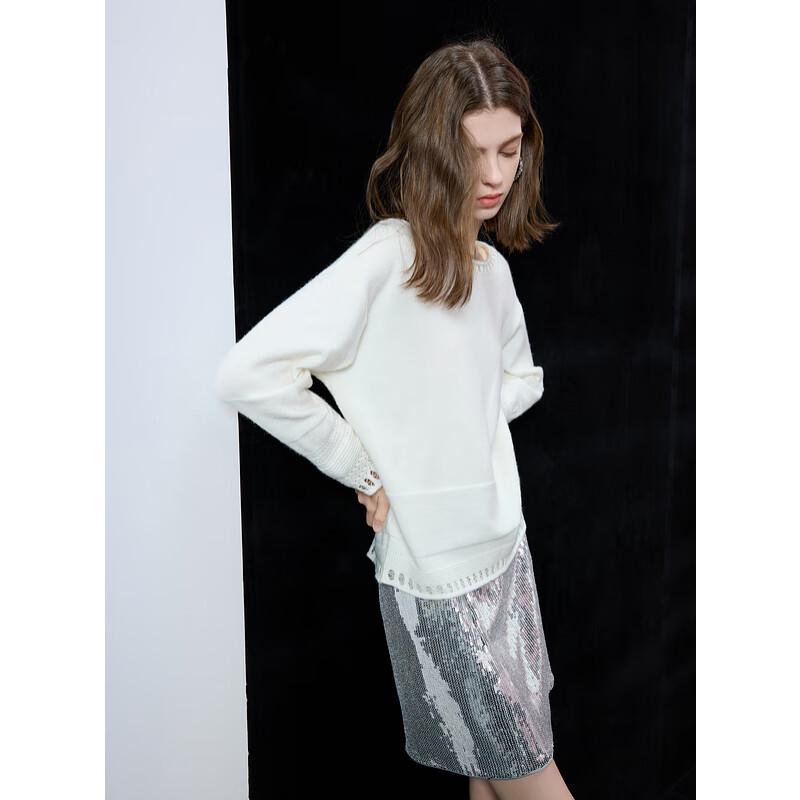 Sancai 2025 Spring Women's Loose Hollow Knit Sweater