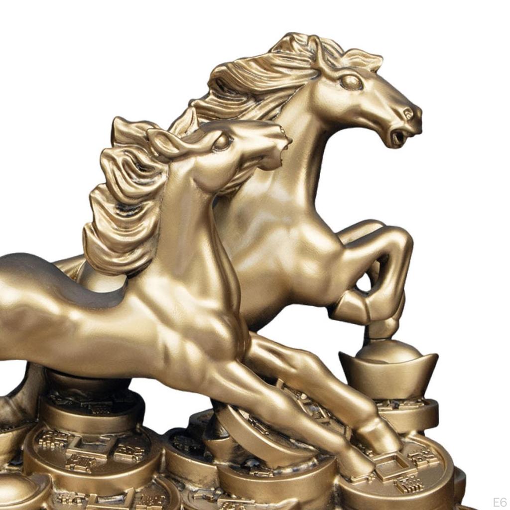 Horse Statue Artwork Resin Figurine Sculpture for Cabinet Tabletop Bedroom Office Desk