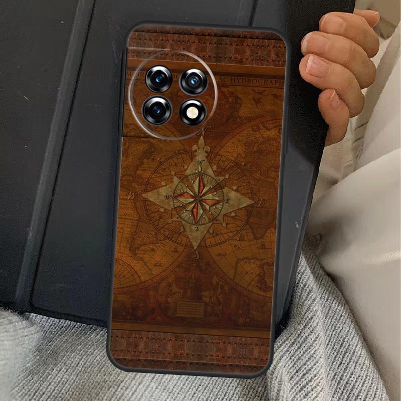 Compass Case For OnePlus 15 13 12 11 13R 13T 10T 10R 12R OnePlus Nord 5 CE 2 3 4 Lite N20 N30 Cover