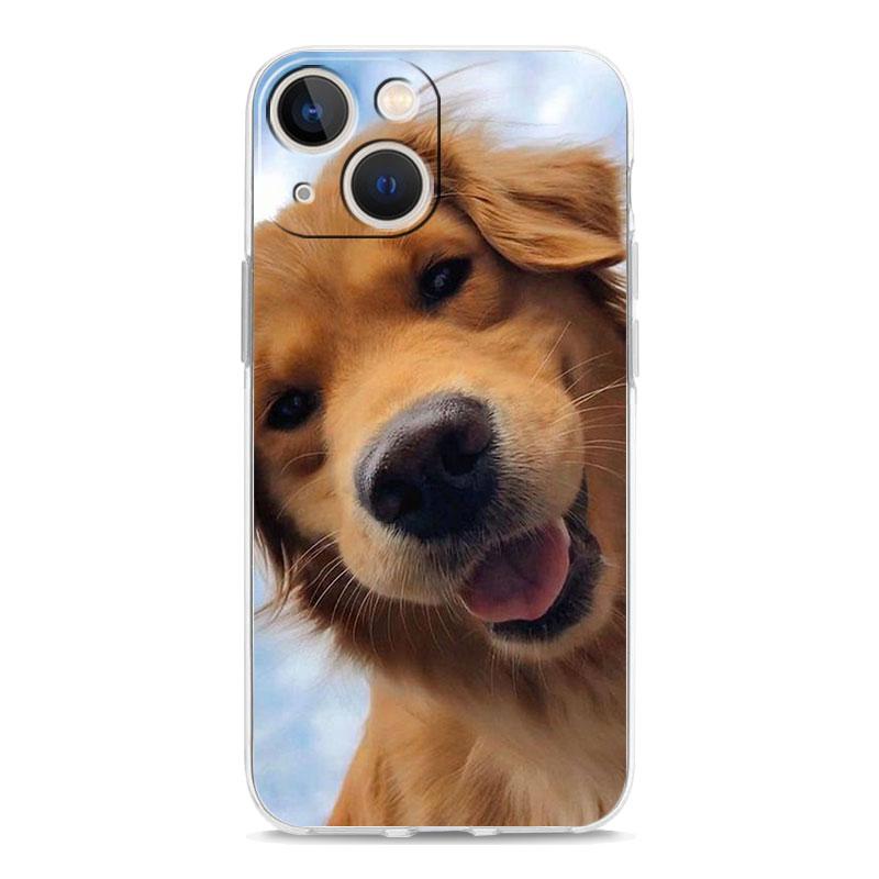 

Luxury Transparent Phone Case For iPhone 15 14 13 12 11 Pro Max XS X XR 7 8 Plus Clear Shockproof Cover Golden Retriever Friend iPhone 11 Pro