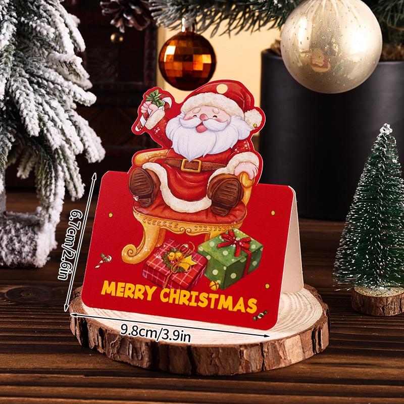 Merry Christmas Greeting Cards New Year 2025 Blessing Postcard Navidad Foldable Greeting Cards Xmas Tree Party Hanging Decor