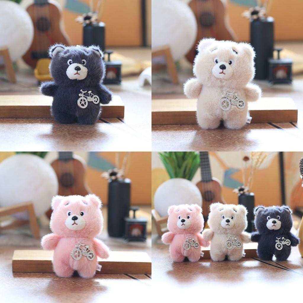 Bear Bicycle Little Plush Pendant Bag Hanging Decoration Keychain Doll Animal