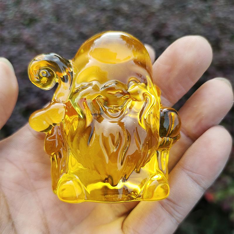 Crystal Glass God of Wealth Ornament: Home & Wedding Decoration Gift