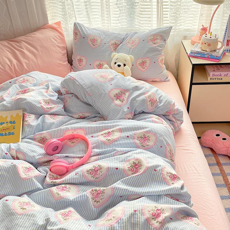 Cartoon Panda Duvet Cover Set Cute Animal Queen Reversible Comforter Cover Set Childrents Teenagers Room Single Bedding 3 Pieces