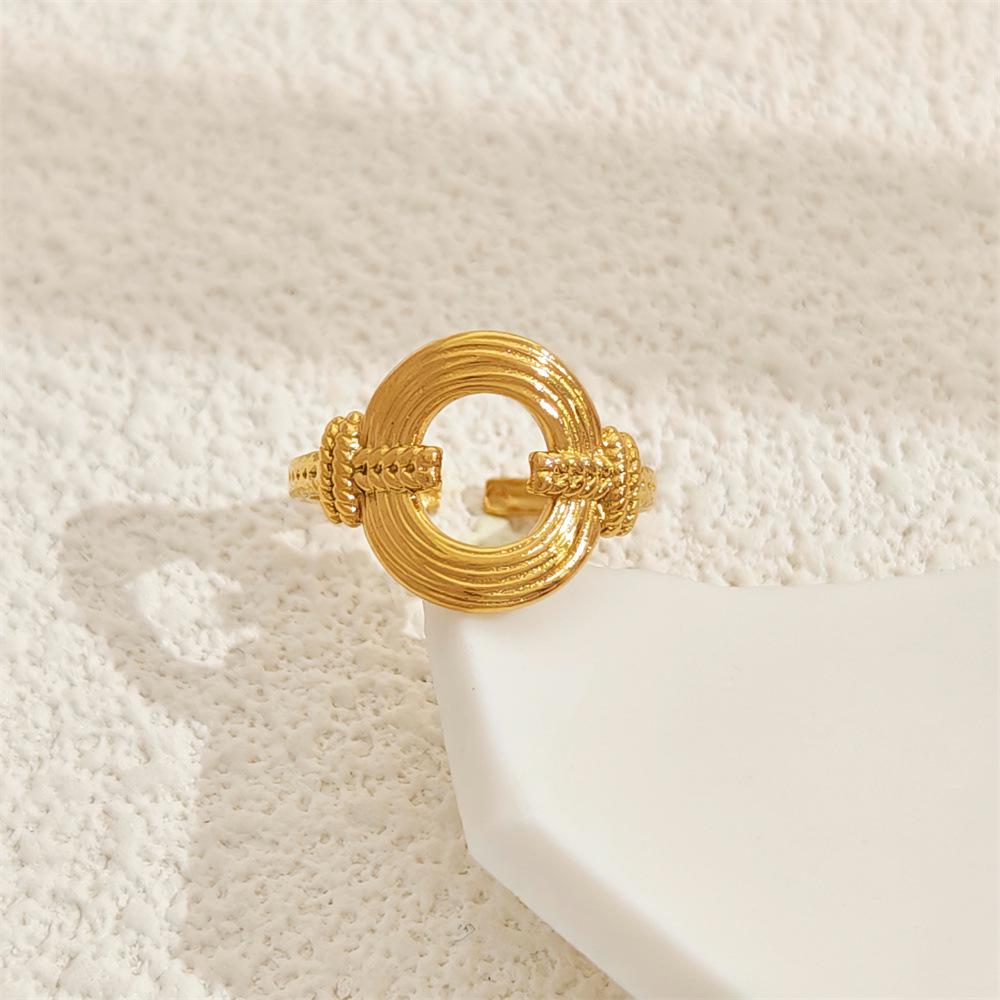 Titanium Steel Open Emotion Couple Ring - Non-Fading 18k Gold Stainless Steel Jewelry.