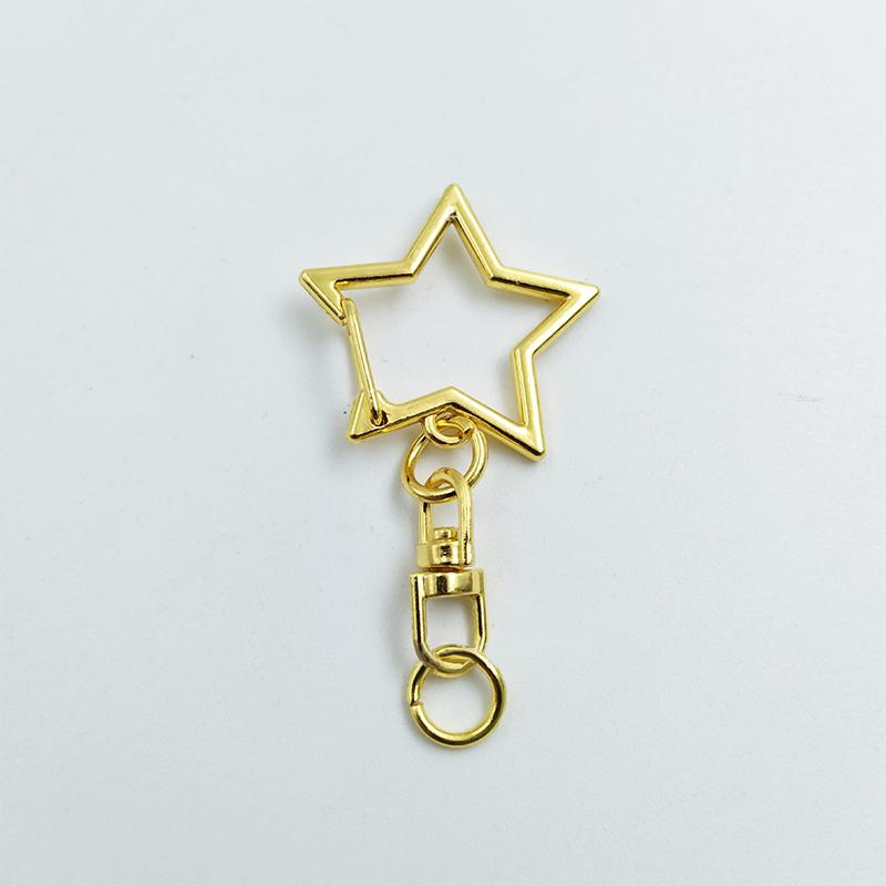 20 ks Klip na klíče ve tvaru hvězdy s pružinovým uzávěrem a řetízkem, závěsná přezka, otevřený spojovací kroužek a kovová otočná karabina pro DIY výrobu šperků