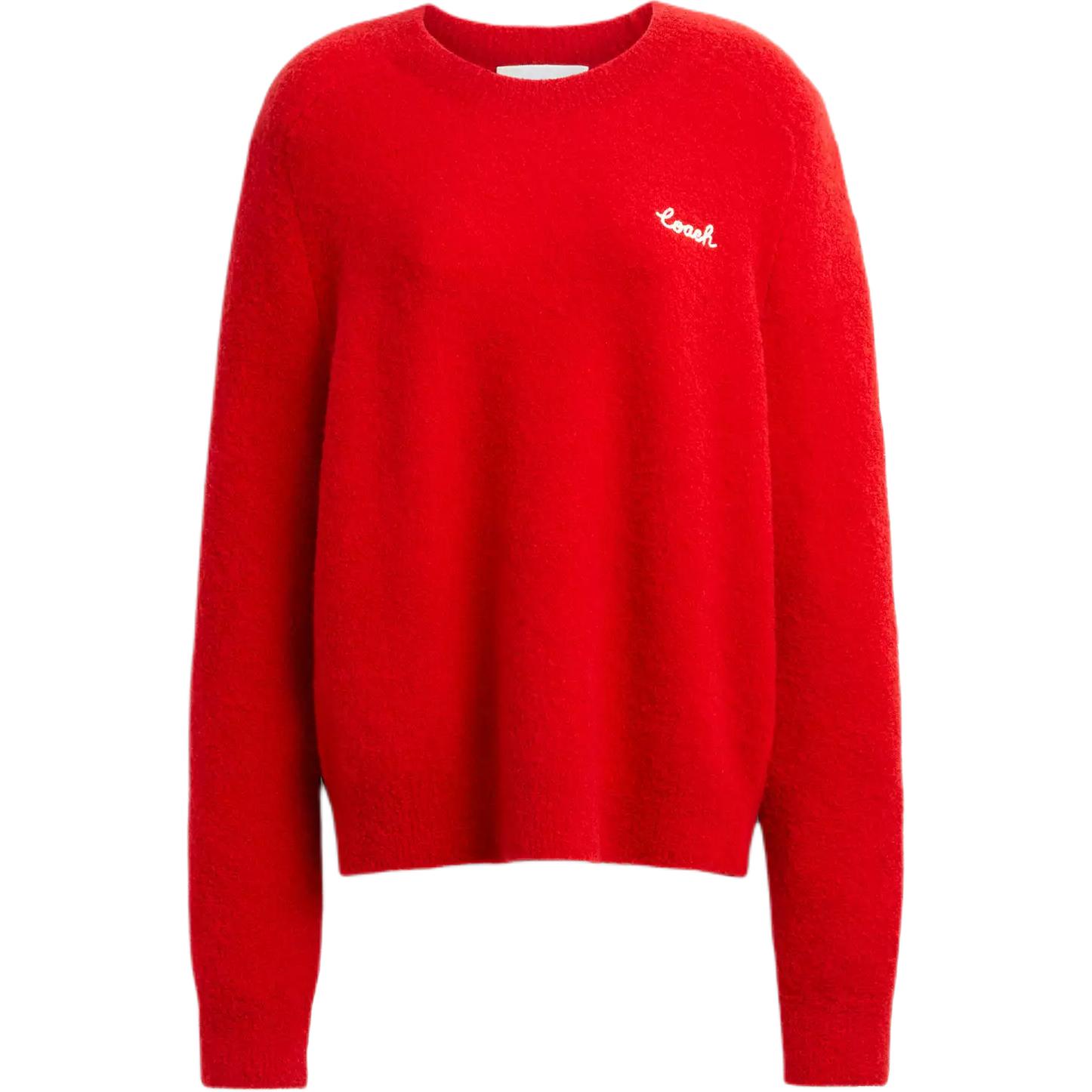 

Coach FW25 Embroidered Crewneck Sweatshirt Women sweatshirt CCA35-RED M